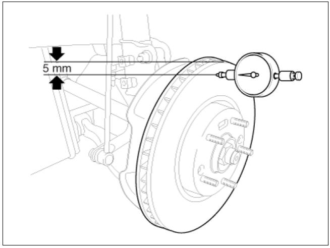 Front brake disc runout check