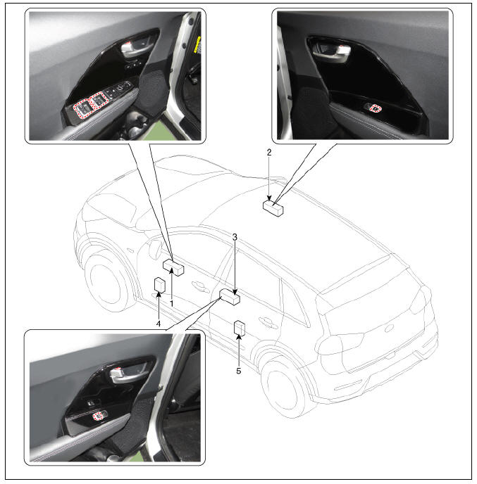 Power Windows / Components And Components Location