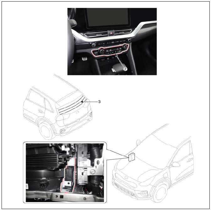 Rear Glass Defogger / Components And Components Location